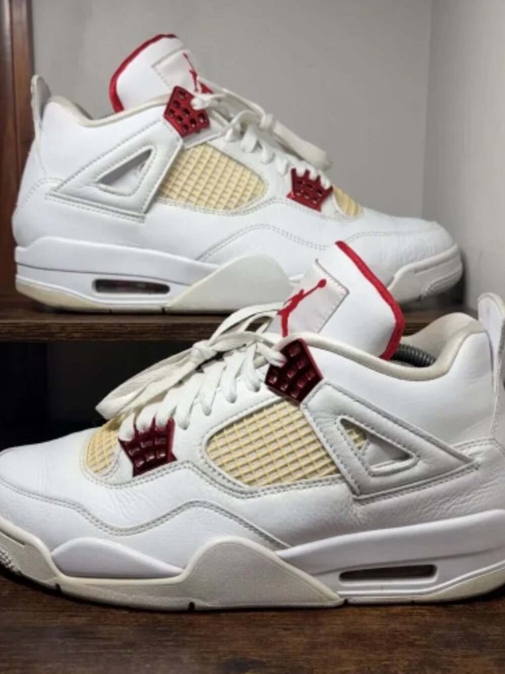 Air Jordan 4 Retro Metallic Red White Sneakers